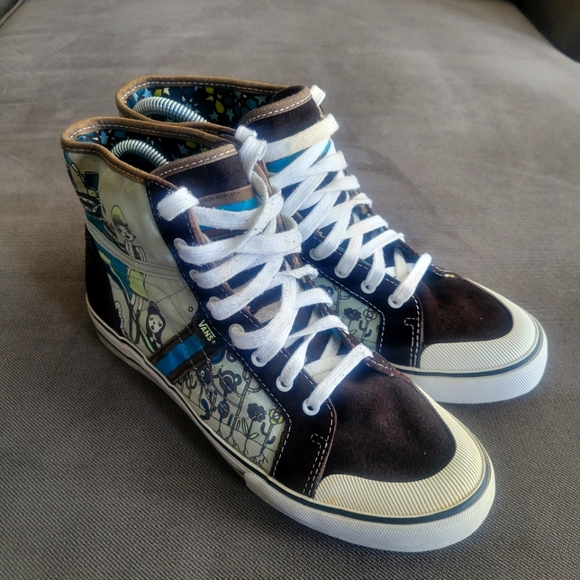Vans Wellesley Starry Keren Skater High Tops Sz 8 Suede/Canvas Brown and White - Picture 1 of 9